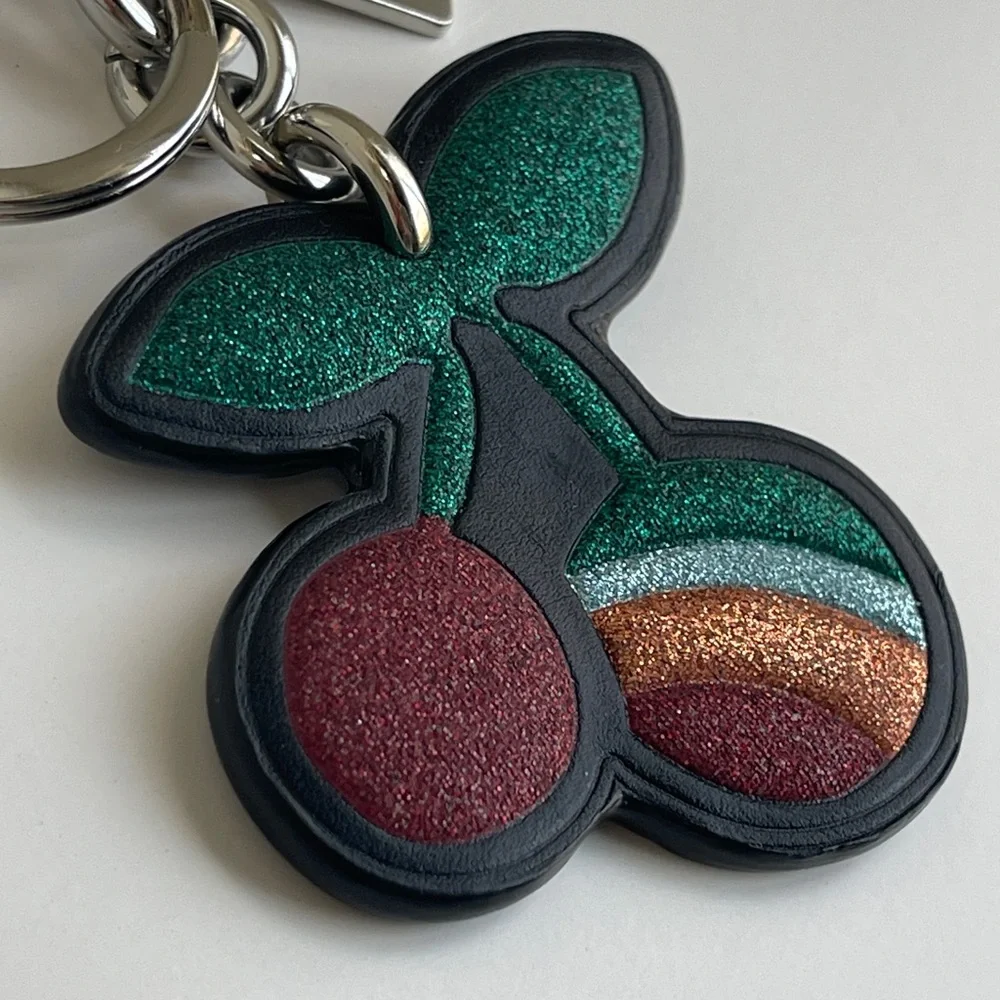 COACH Cherry Leather Bag Charm Key Fob